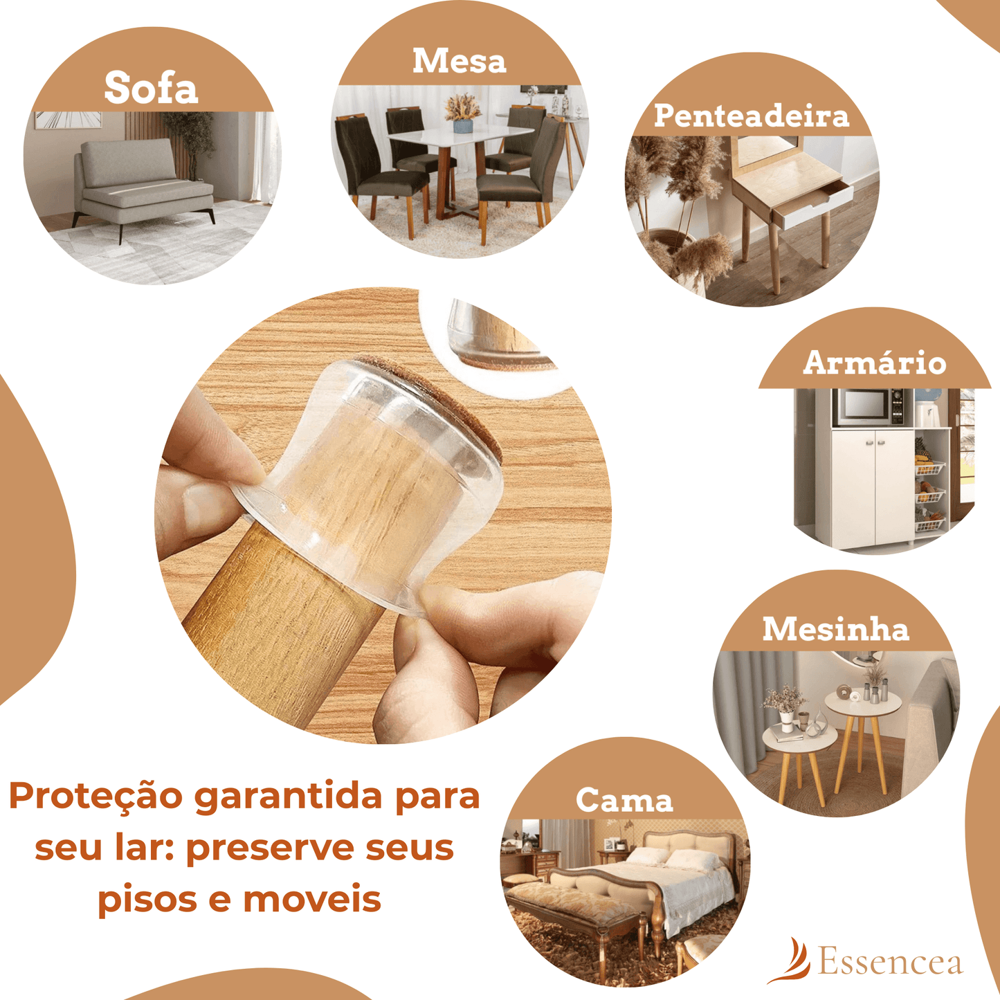 Tampa Para Pernas de Moveis - 16 Unidades - CasaPé®